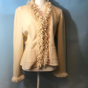 TALBOTS WINTER WHITE BLAZER JACKET SZ M